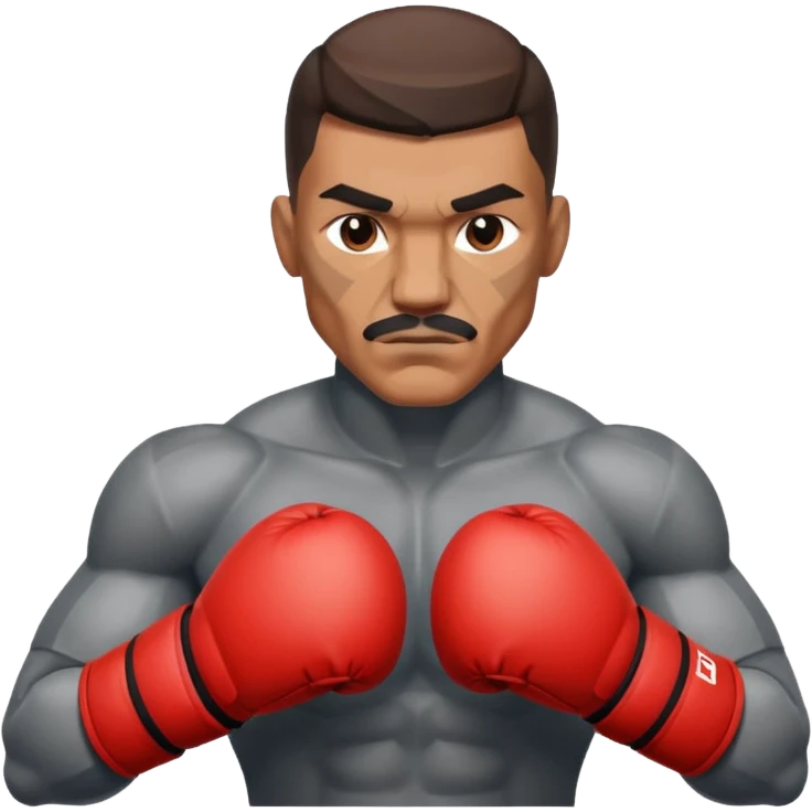 Can you make a man who is a boxer made of completely geometric or cube shaped emoji