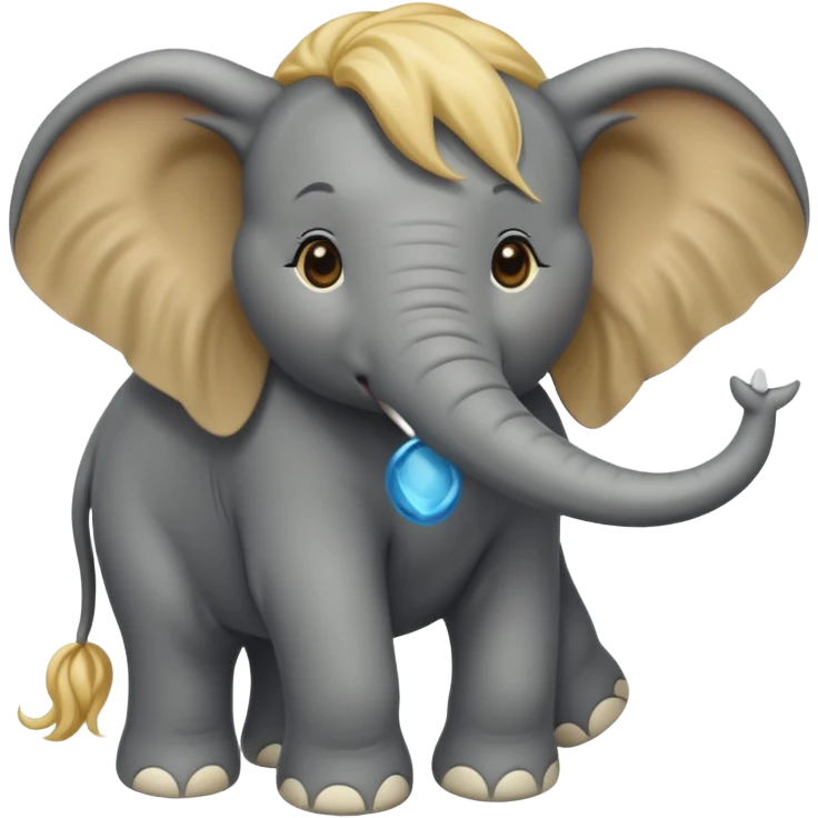 elephant with long blonde hair emoji