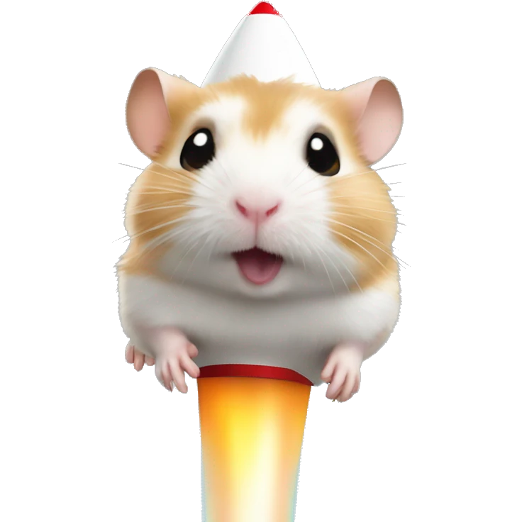 Hamster on Lance rocket emoji