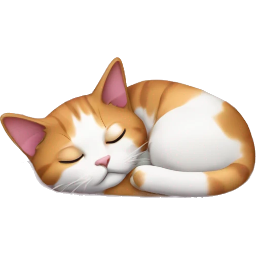 calico cat sleeping on a pink pillow emoji
