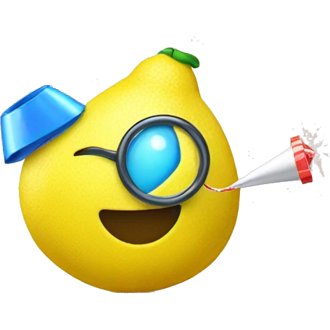 a lemon with a party blower emoji