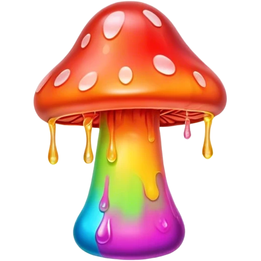 gummy neon melting mushroom  emoji