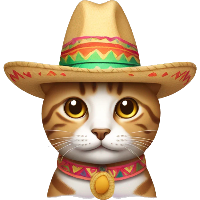 CAT WITH Mexican sombrero emoji