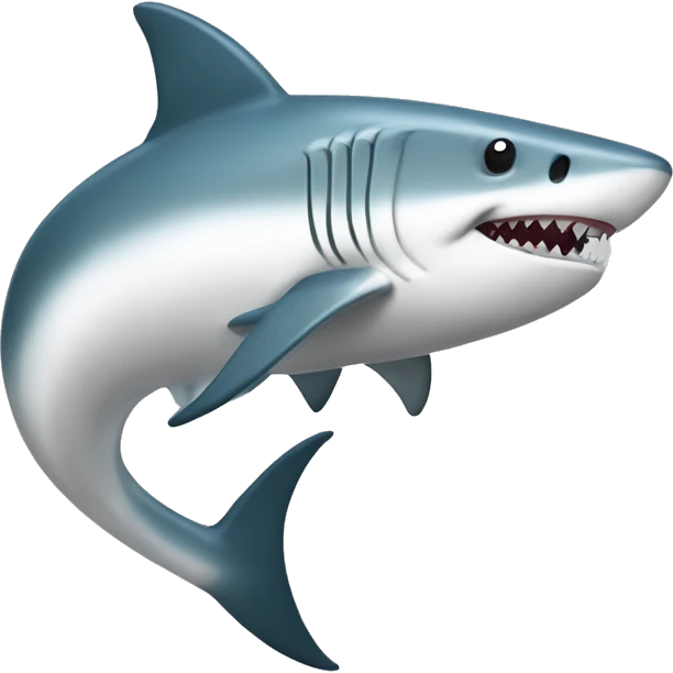 Tiburón blanco con audífonos  emoji