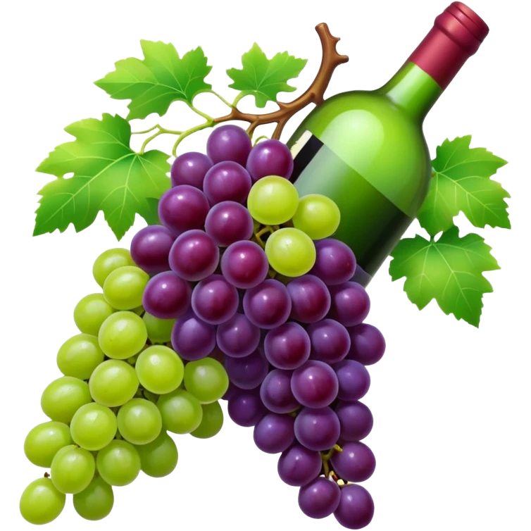  vine bottle with Grapes emoji