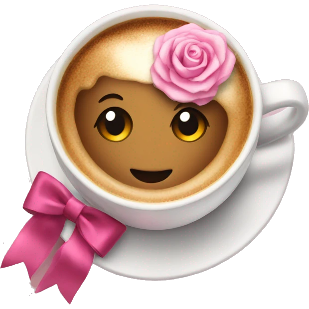 Coffee with a rosa bow  emoji