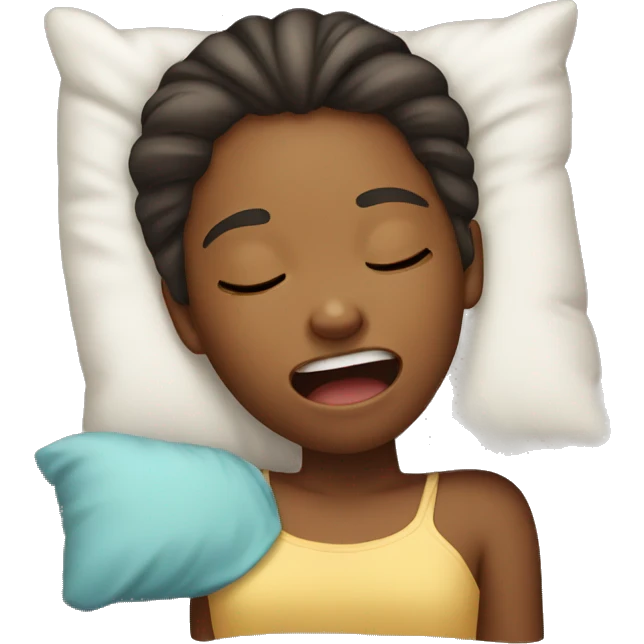 Girl sleeping with her mouth open  emoji
