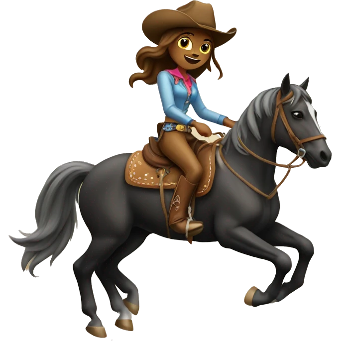 Cowgirl riding a horse emoji