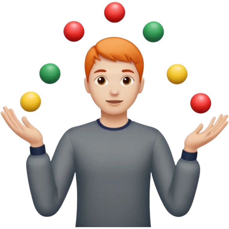 person mimicking juggling with hands in front of them but without the balls emoji