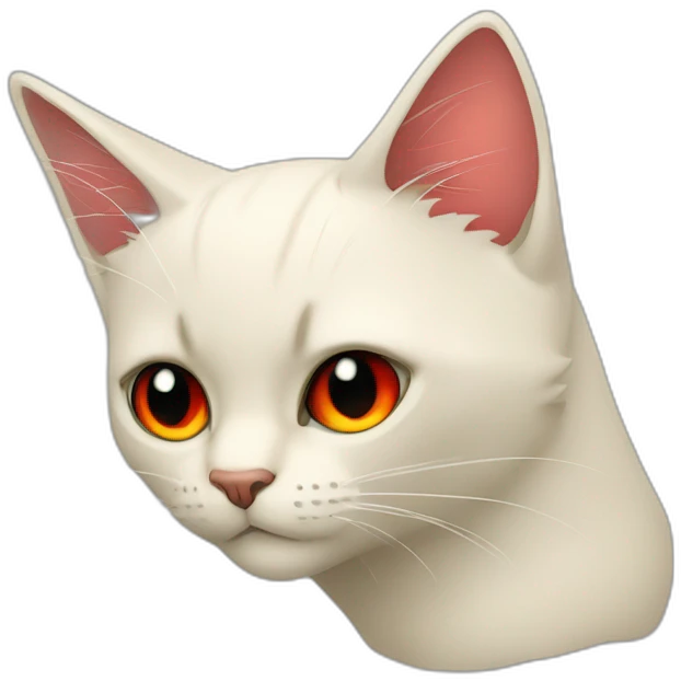 Chat noir avec des yeux rouge qui lève ça patte droite emoji