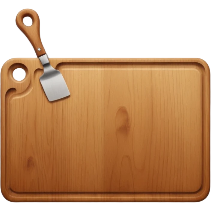 wooden cutting board plain with no face emoji