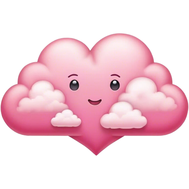pink heart + cloud emoji