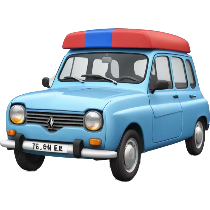 Renault 4l rouge et bleu  emoji