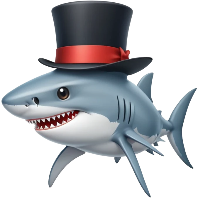 Shark with a top hat emoji