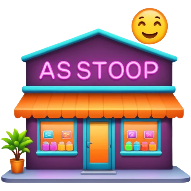 shop with neon lighting emoji