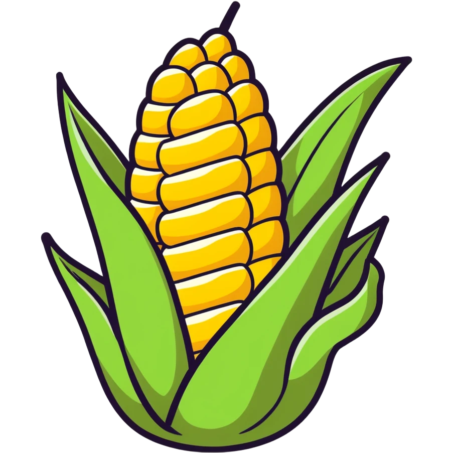 Corn on the Cobb with muscles emoji