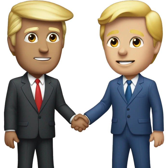 trump and chappell roan standing next to each other holding hands emoji