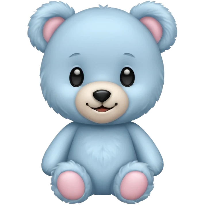 Pastel blue cute teddybear emoji