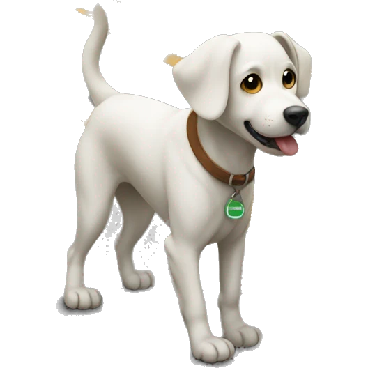 dog crossing the street on back feet emoji