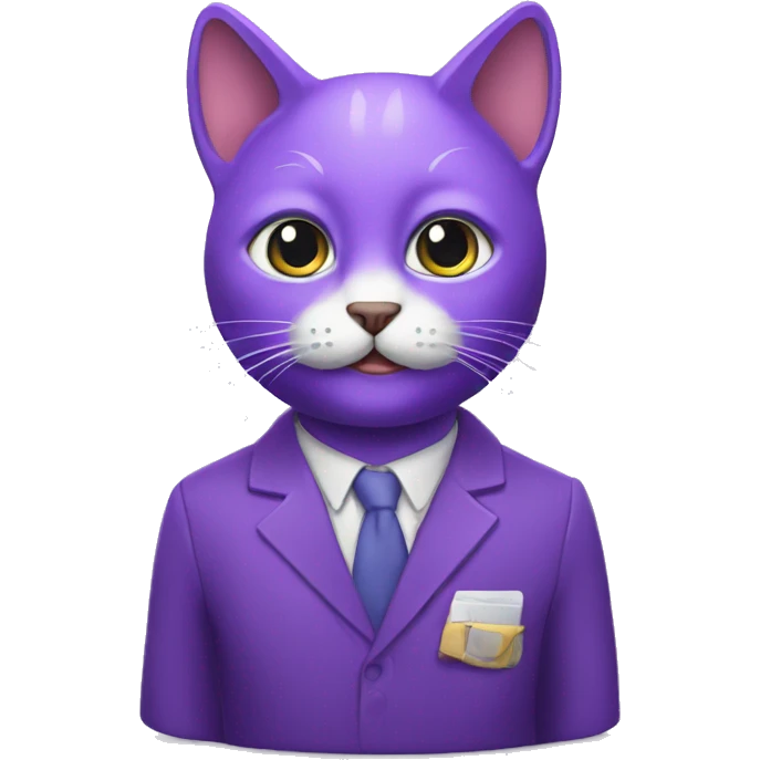 Purple humanised Cat psychologist emoji