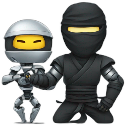 Ninja with robot emoji