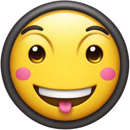 smiling emoji with a pink bow on it  emoji