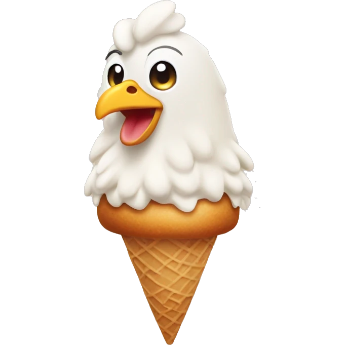  chicken on an ice cream cone emoji