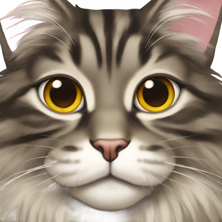 Maine Coon with a stupid mouth and stupid eyes  emoji