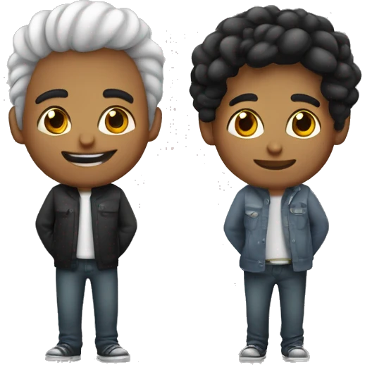 Um casal de namorados, um galego e outro de cabelos pretos emoji