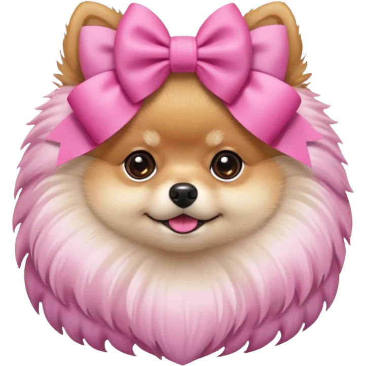 Pomeranian pink bow emoji
