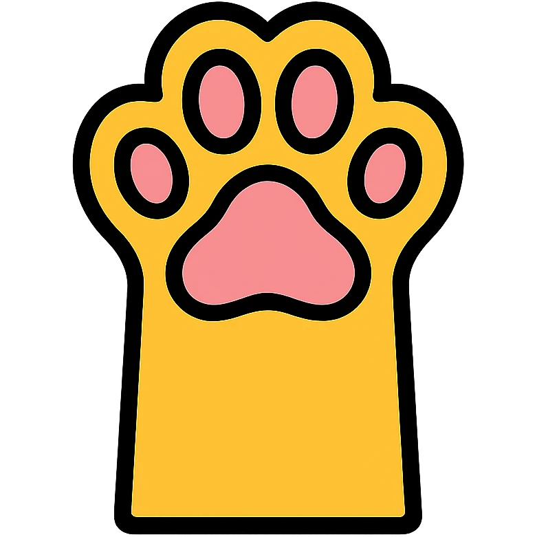 cat paw with pink paw pads emoji