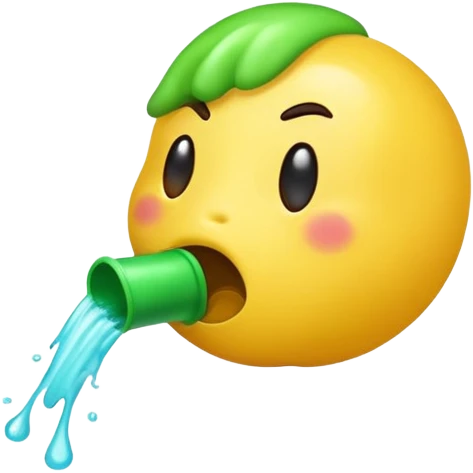 yellow emoji face vomiting projectile  emoji