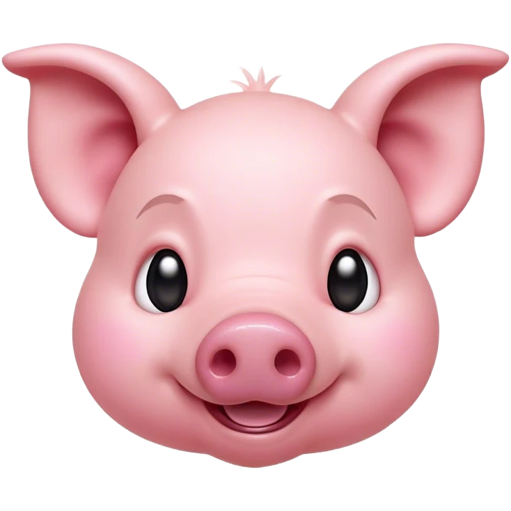 Cinematic Comical Piglet Portrait Emoji, Head tilted dramatically with an exaggeratedly amused expression, featuring a strikingly soft rosy-pink hide with a tiny, playful snout, wide, expressive beady eyes filled with playful disbelief, Simplified yet hilariously expressive features, highly detailed, glowing with a slightly sassy glow, high shine, dramatic yet playful, stylized with an air of cheeky mischief, bright and endearing, soft glowing outline, capturing the essence of a spirited and over-the-top piglet, so meme-worthy it feels like it could squeal its way into internet fame instantly! emoji