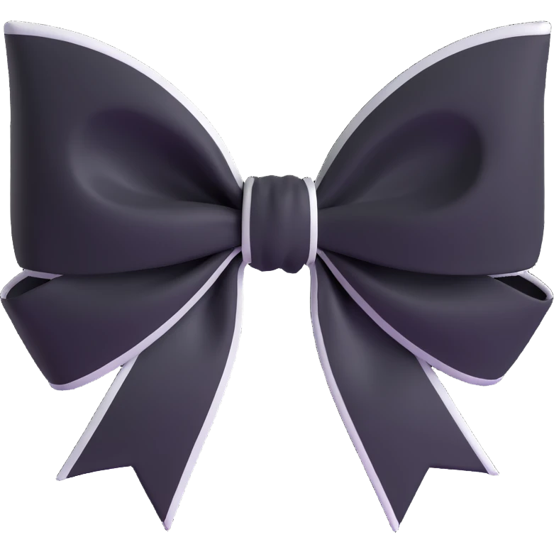 Black white gothic bow effect emoji