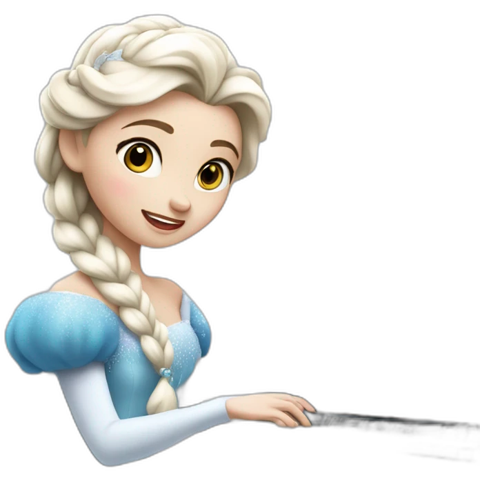 The Snow queen is playing on the white piano emoji