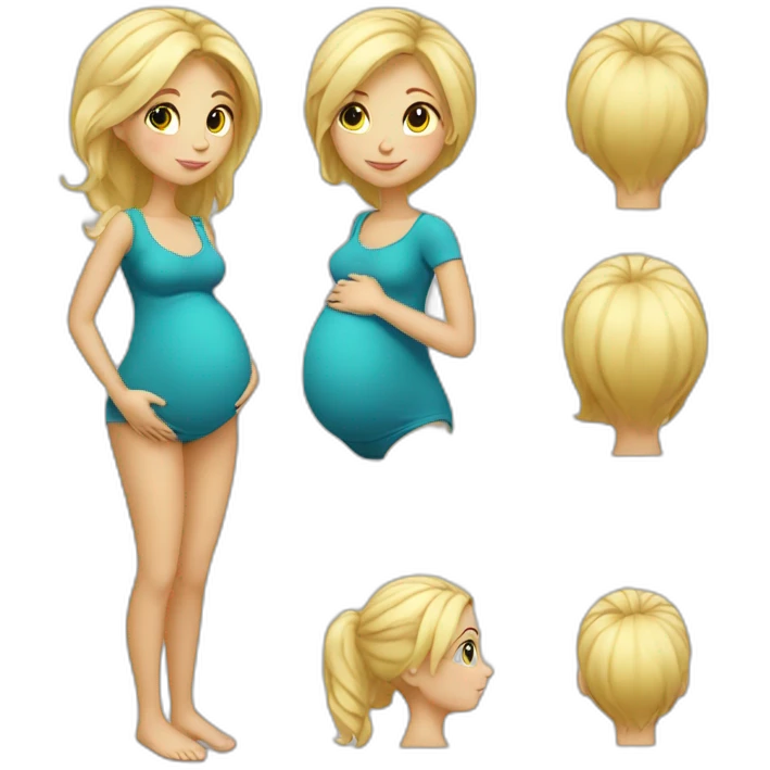 adorable pregnant blond full body women have hair  emoji