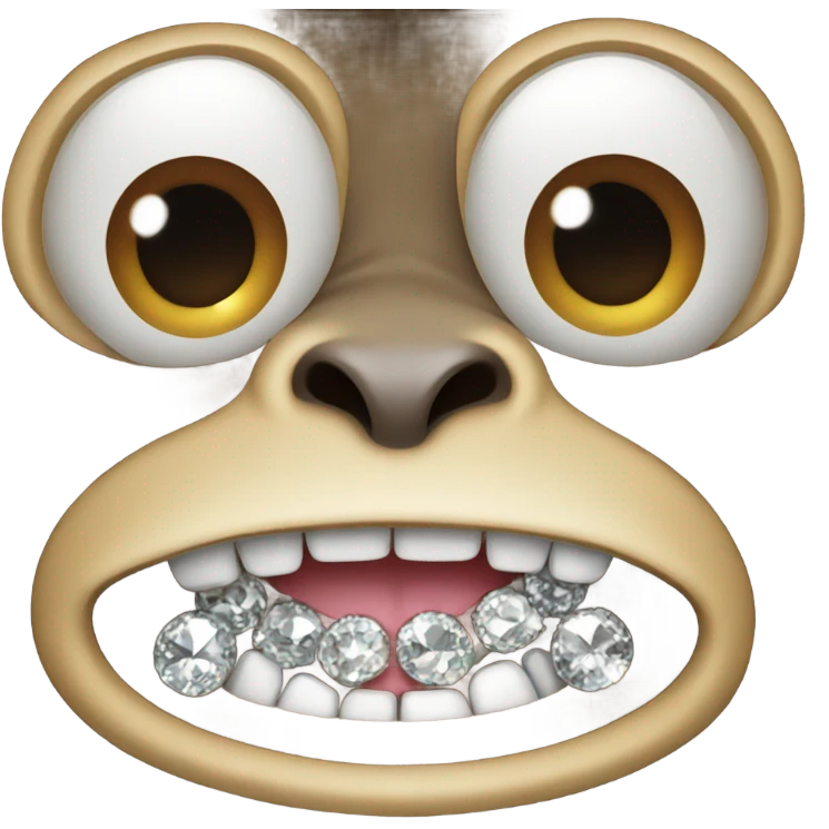 Monkey with diamond teeth  emoji
