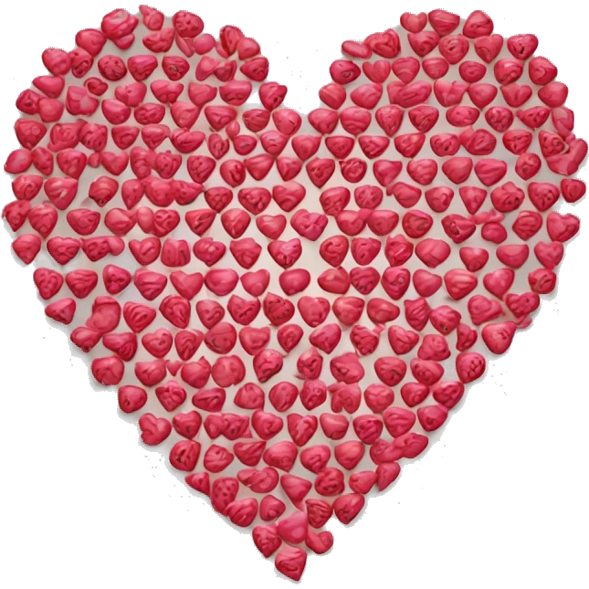 Heart made out of kisses emoji