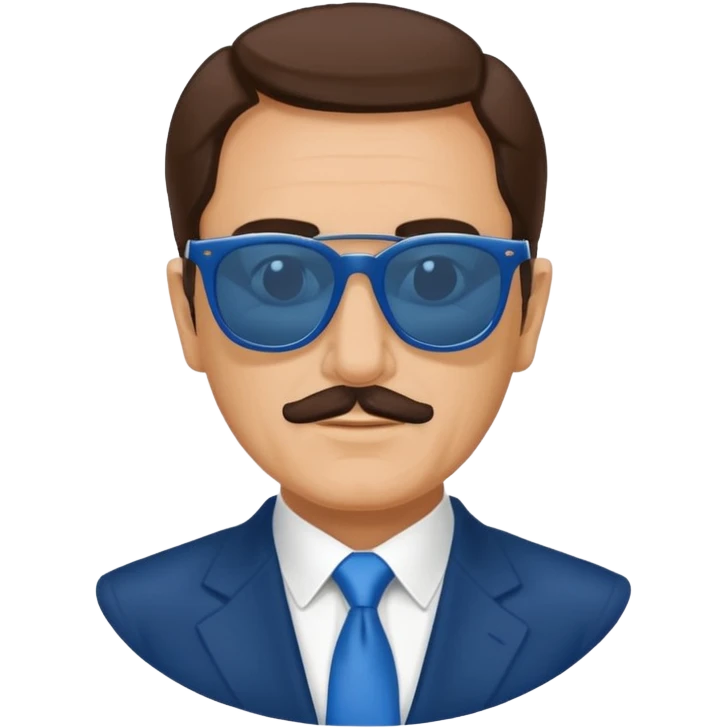 Spanish president with sunglasses, classic blue Telegram sticker emoji