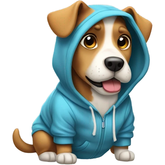 Dog wearing hoodie emoji
