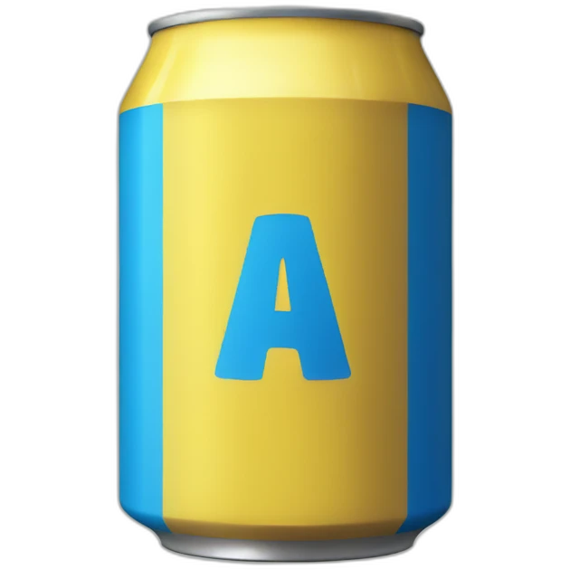 Yellow soda can with blue stripe emoji