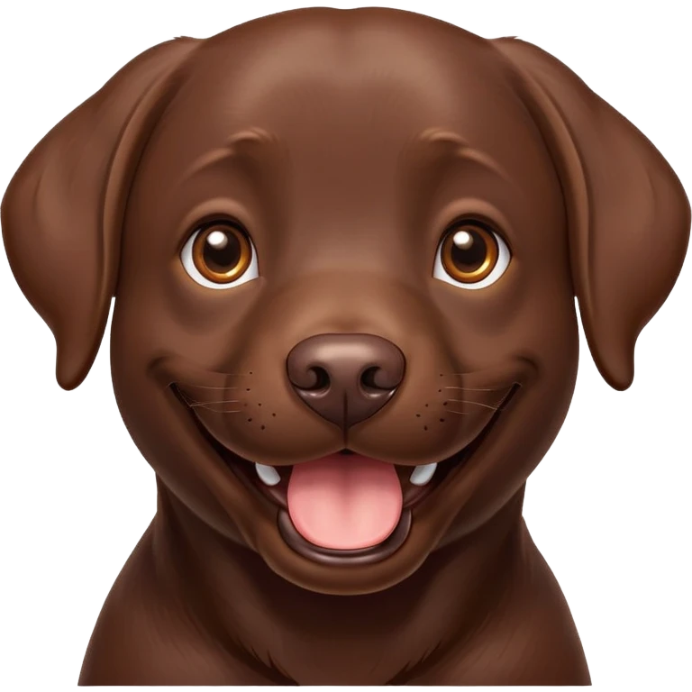 Chocolate Labrador laughs emoji