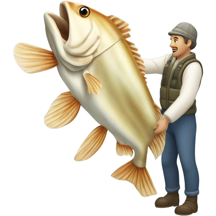 Codfish being caught emoji