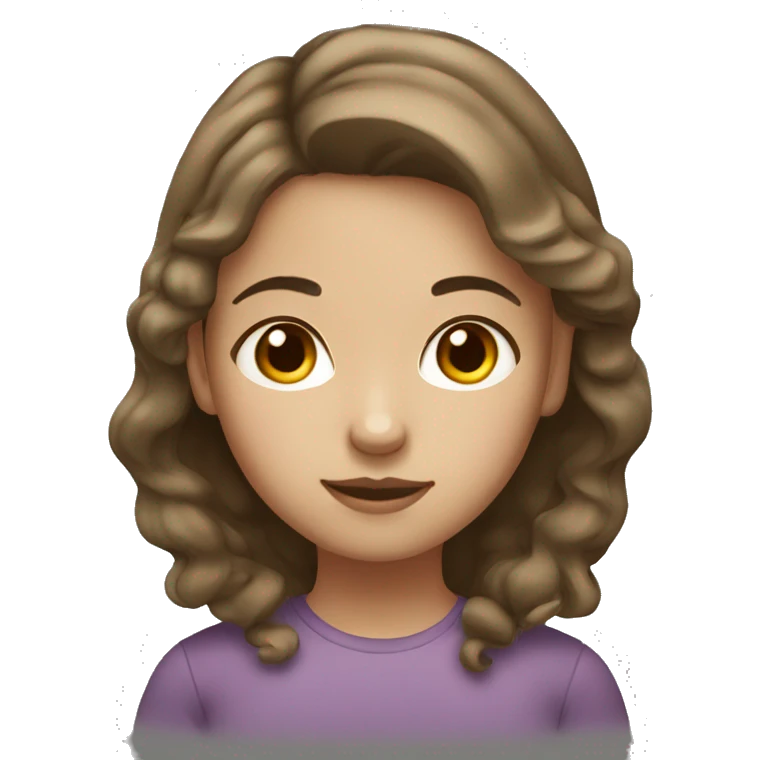 girl with brown hair and light skin emoji