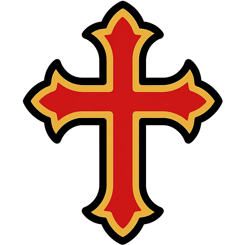 gothic cross icon with color outline, sized for 50x50 pixels emoji