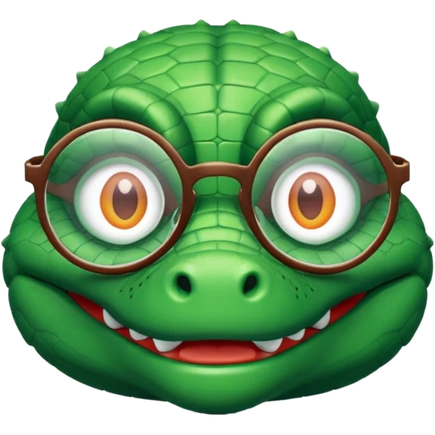 A pixel academic gator. The background is a solid white circle emoji
