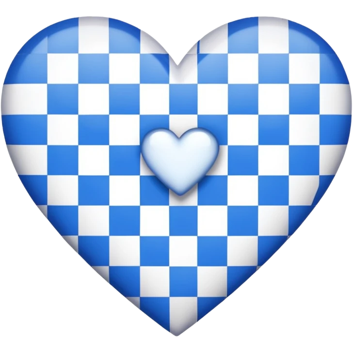A blue and white checkered heart emoji