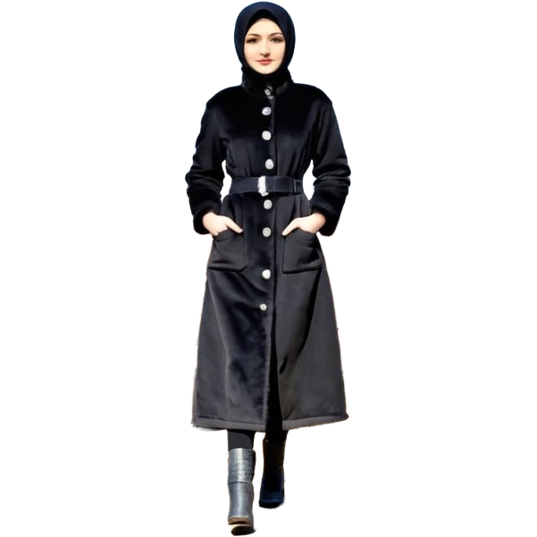 Siyah uzun saçlı siyah ceket  polar ceket ceket gevşek biraz omzundan çıkıyormuş gibi ve bugday ten rengi soltaraftaki omzundan çıkık sadece içinde de siyah crop var crop açık esmer esmer emoji