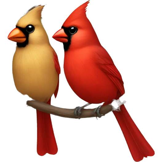 Two Cardinals on a tree branch emoji