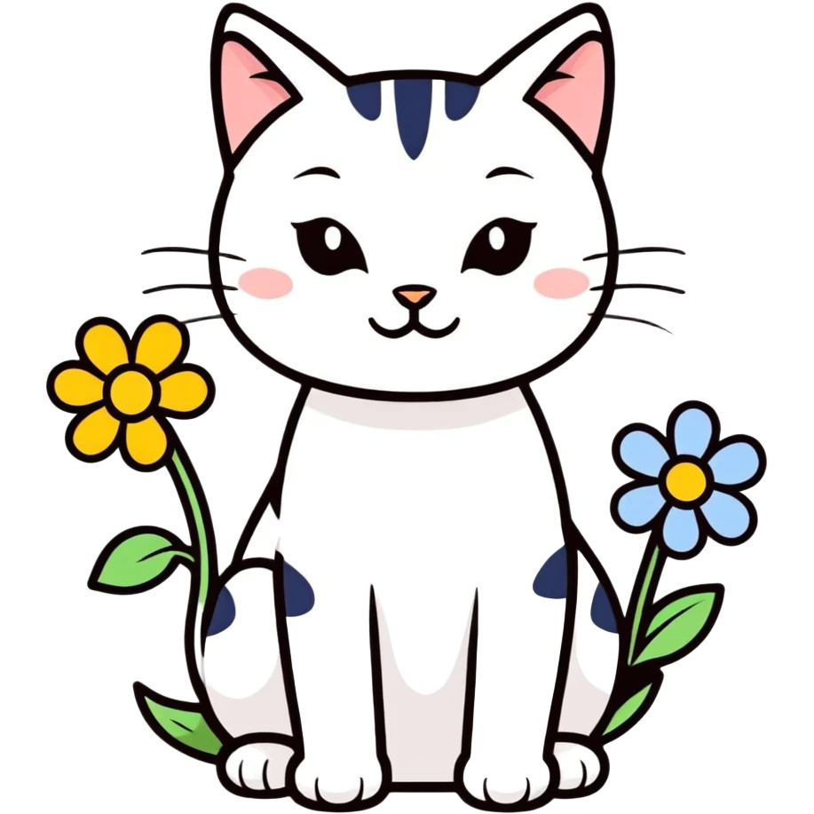 Gato con una flor  emoji